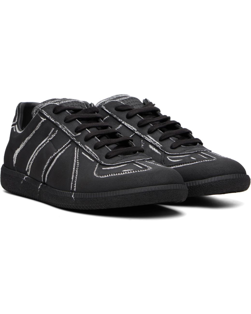 Maison Margiela Black Chalkboard Replica Sneakers for men