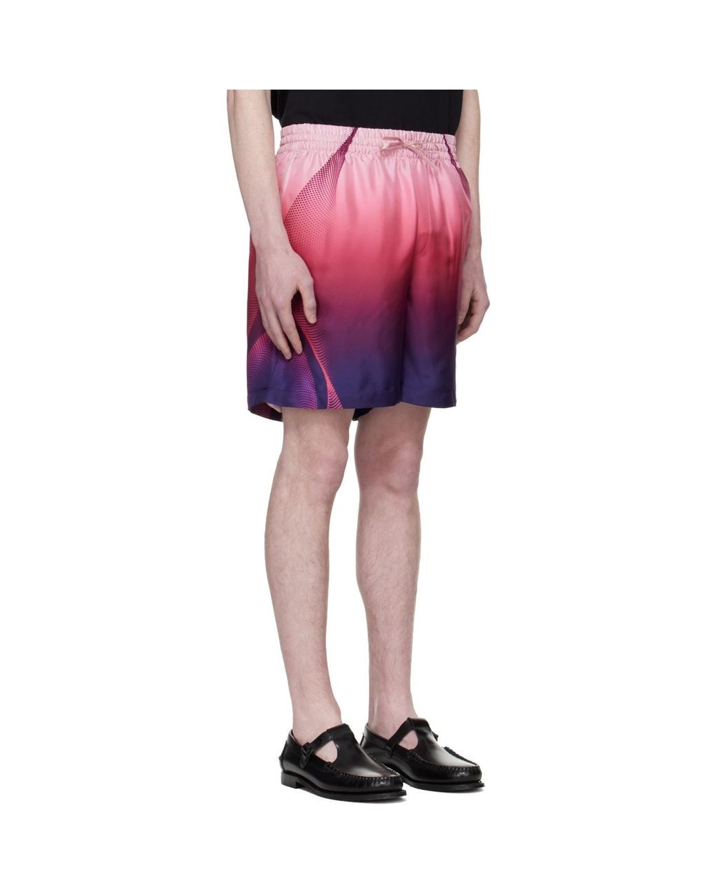 Casablanca Red Gradient Silk Shorts for men