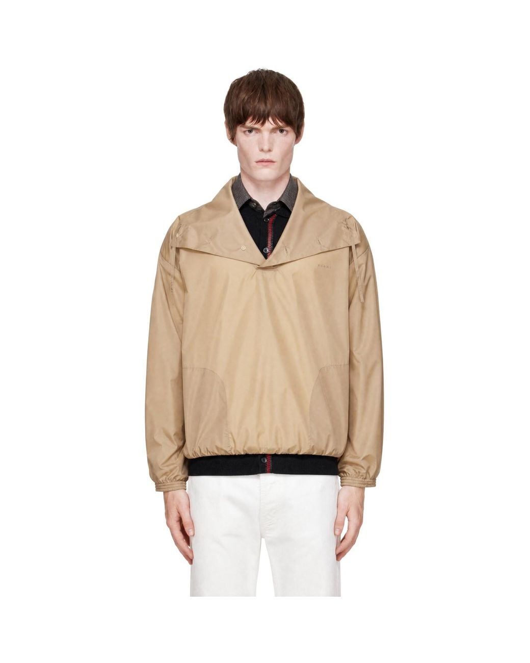 Marni Natural Nylon Funnel Neck Jacket for men