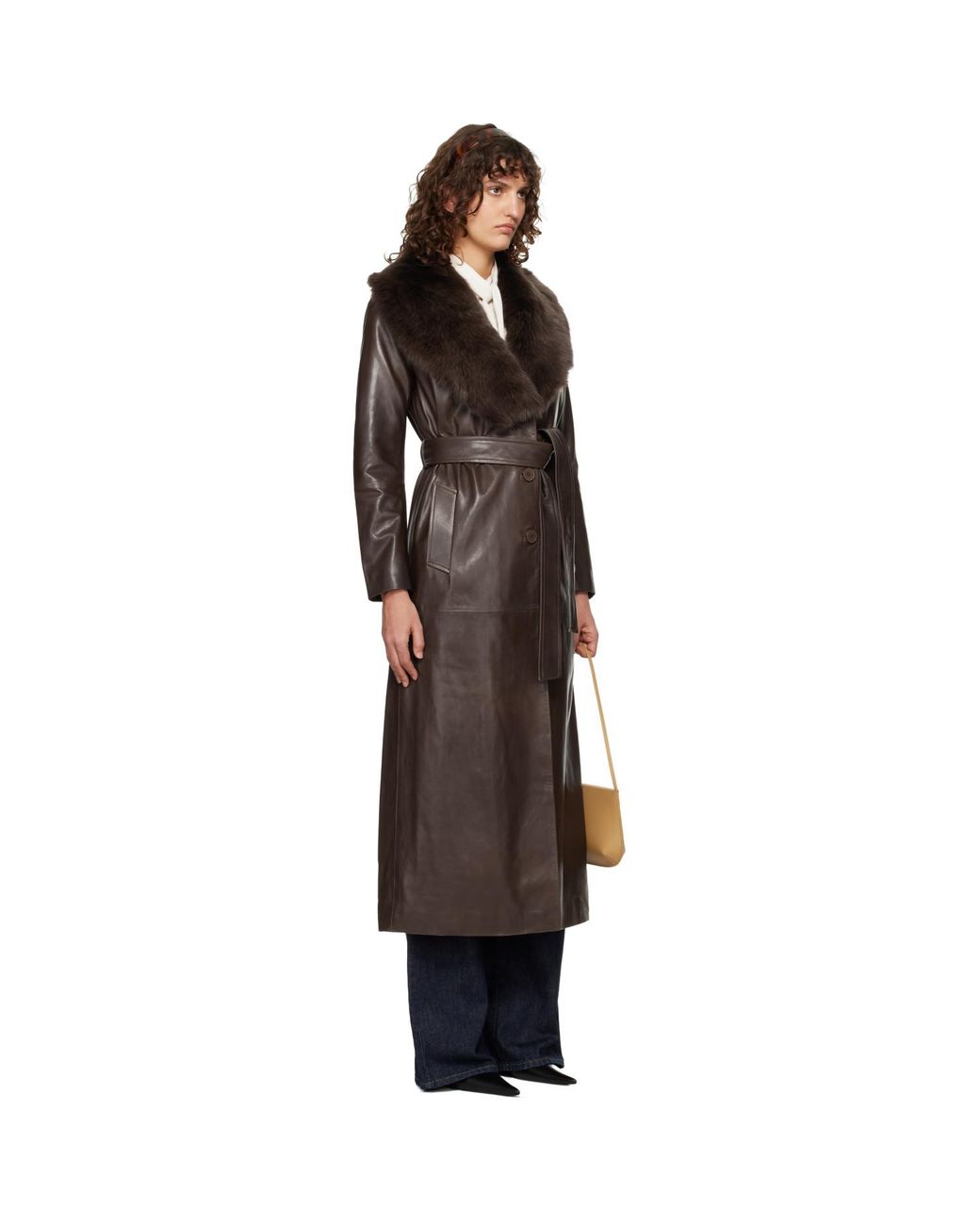 Nour Hammour Black Dakota Glamorous Leather Coat