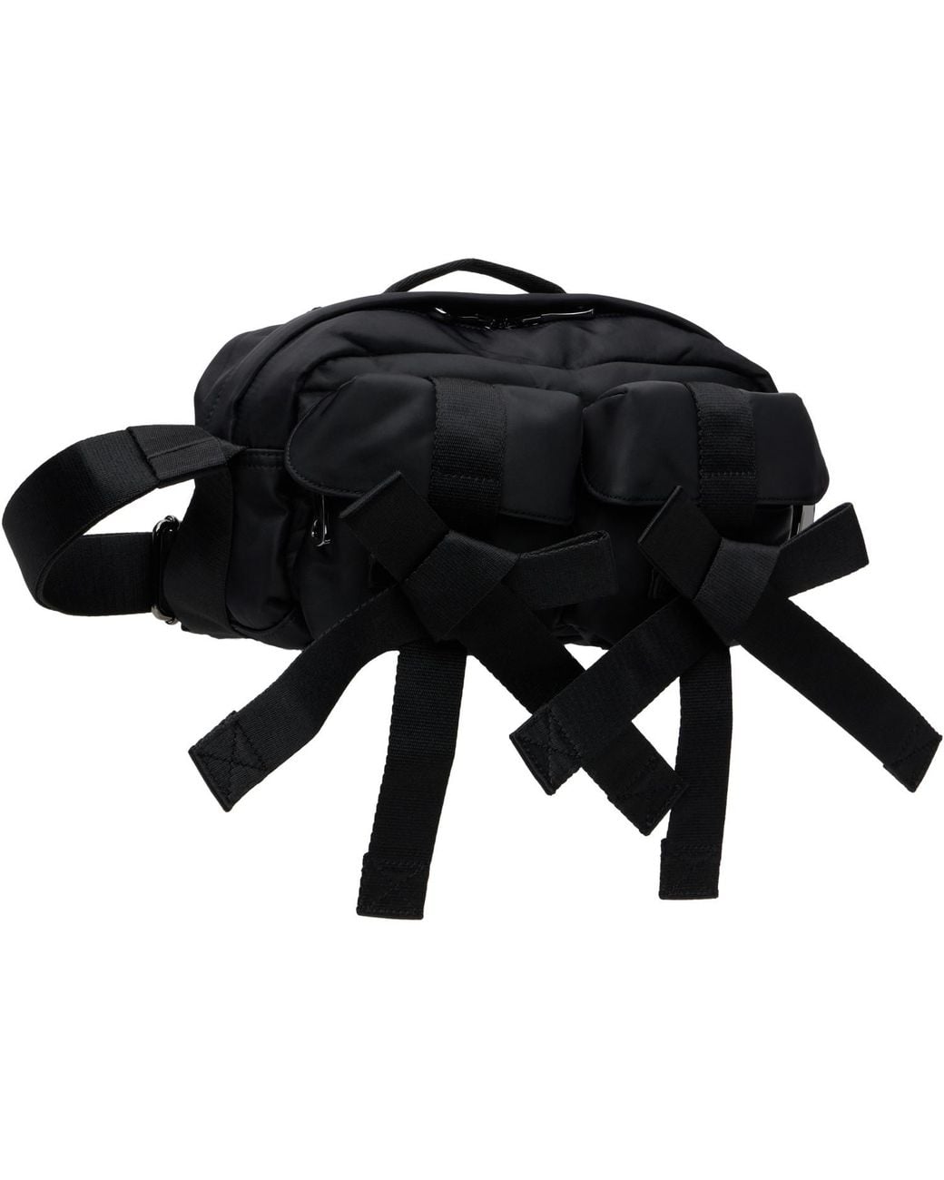 Simone Rocha Black Beaded Classic Bow Crossbody Bag