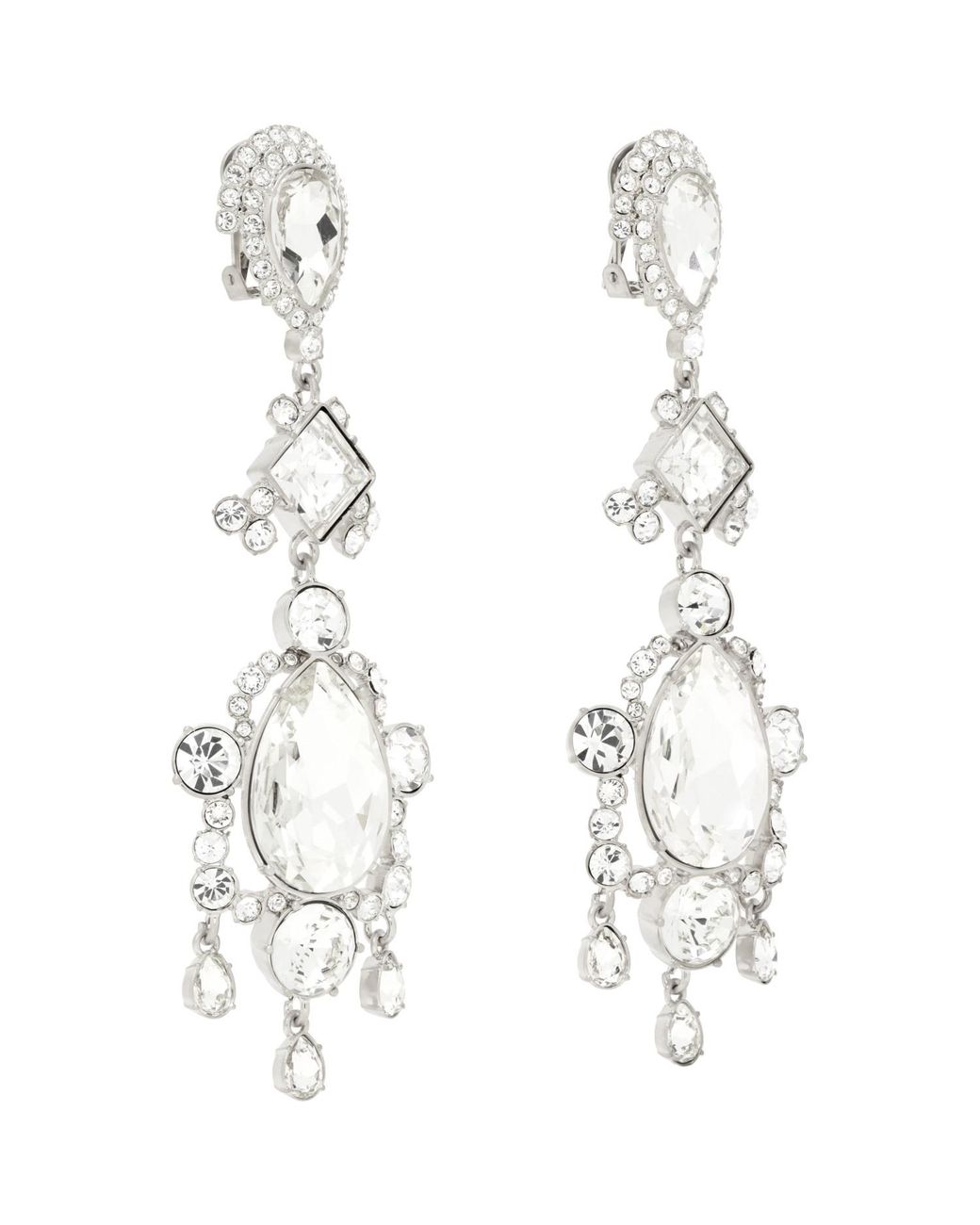 Balmain Metallic Brasscrystal Pendant Earrings