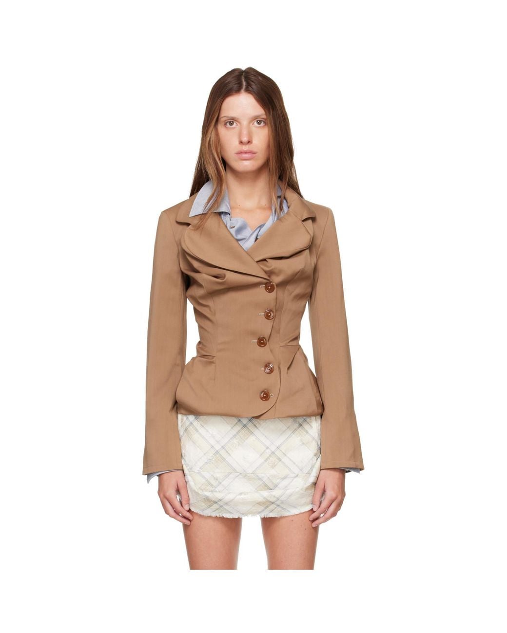 Vivienne Westwood Natural Drunken Tailored Blazer