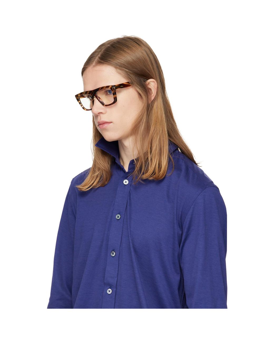 Tom Ford Brown Block Rectangular Glasses for men