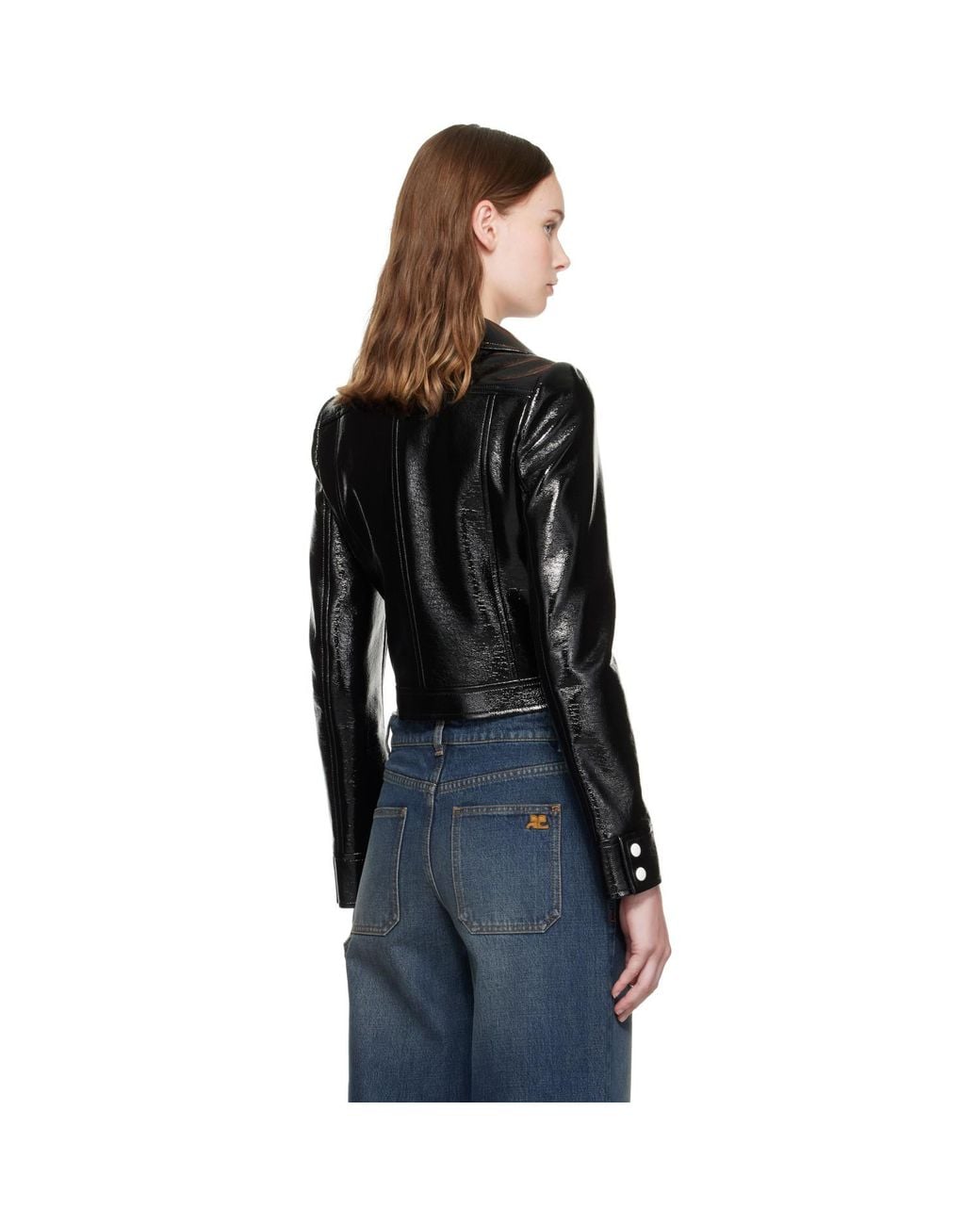 Courreges Black Reedition Vinyl Jacket