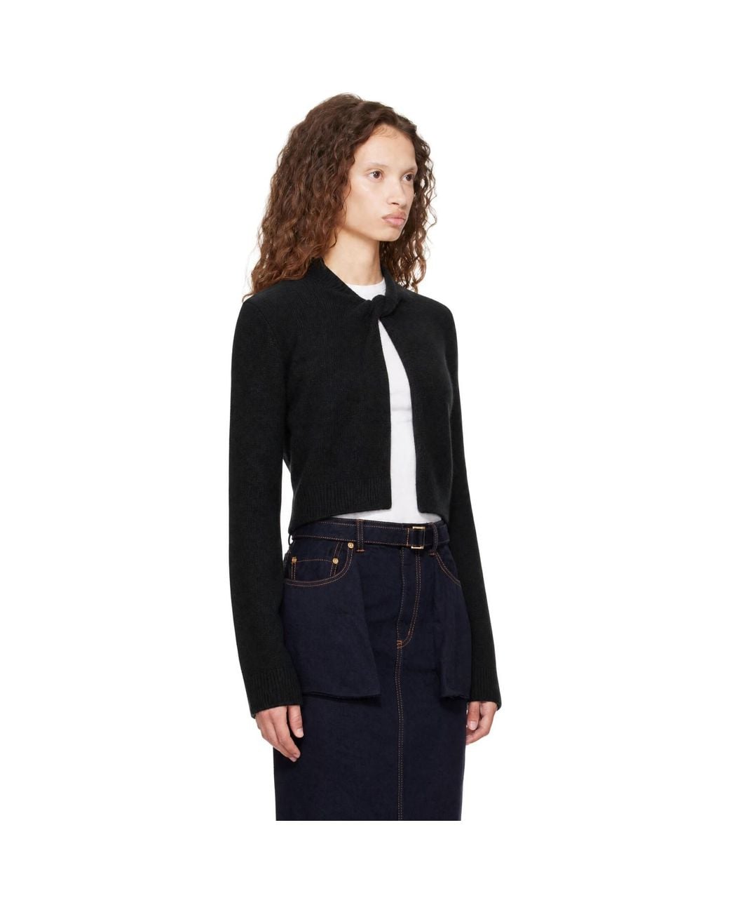 Wooyoungmi Black Open Fur Cardigan