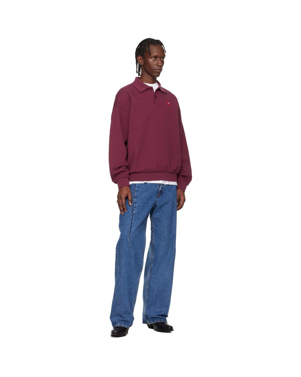 Vetements Red Distressed Logo Polo for men