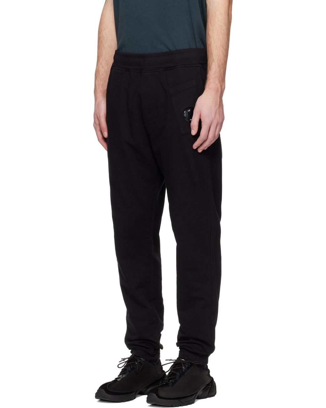 C P Company Black Light Fleece Lens Sweatpants for men