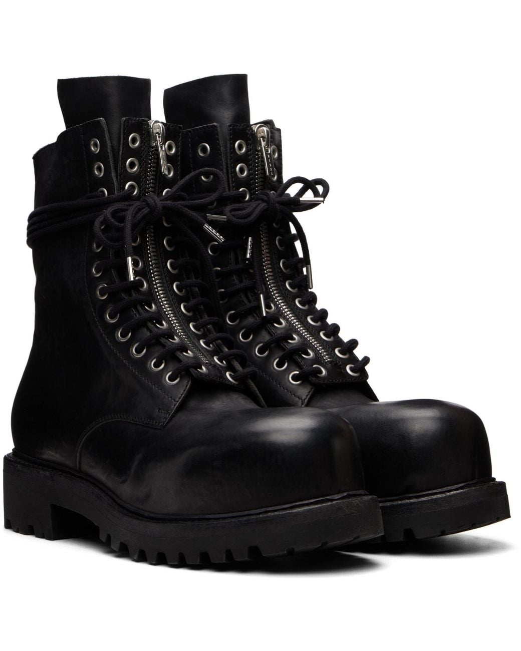 A Diciannoveventitre Black Fiore Prisma Combat Z Boots for men