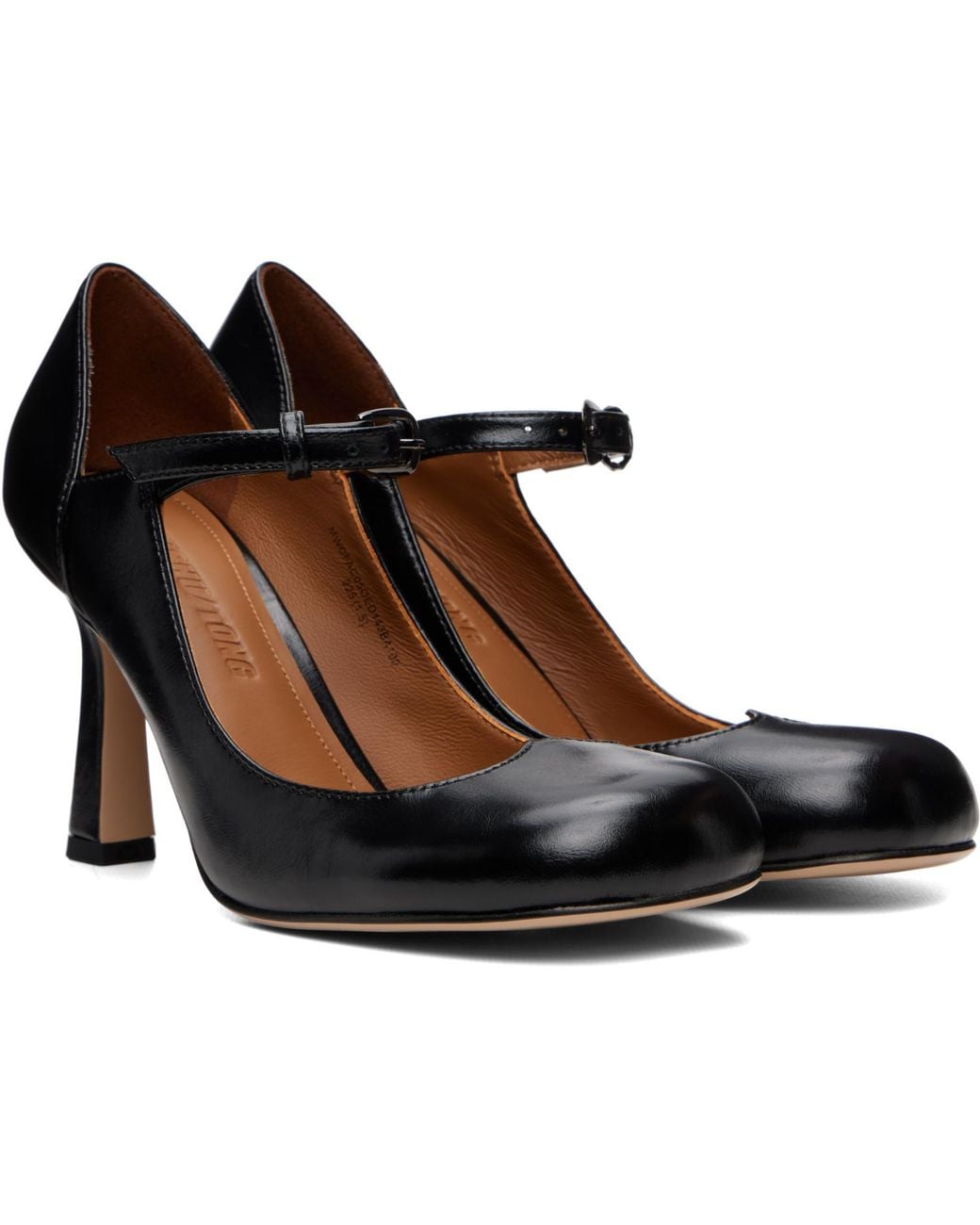 ShuShu/Tong Black Round Toe Mary Jane Heels