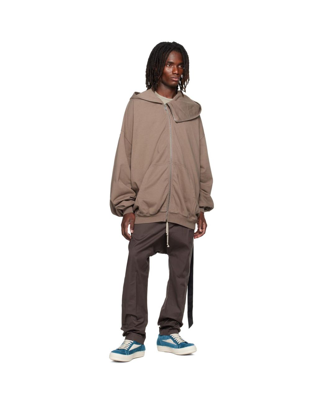 Rick Owens Brown Tower Mountain Hun Hoodie for men