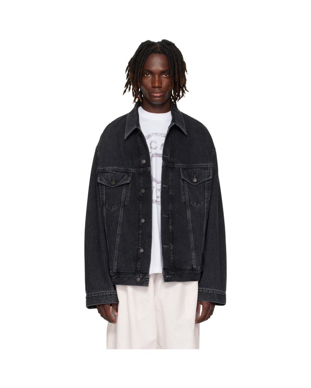 Acne Black Relaxed-Fit Denim Jacket for men
