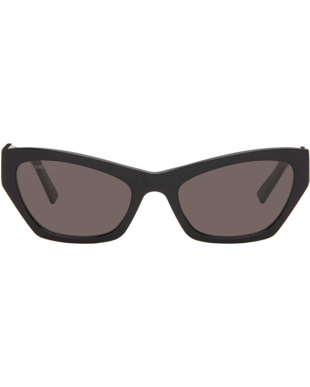 Balenciaga Black Flat Text Cateye Sunglasses