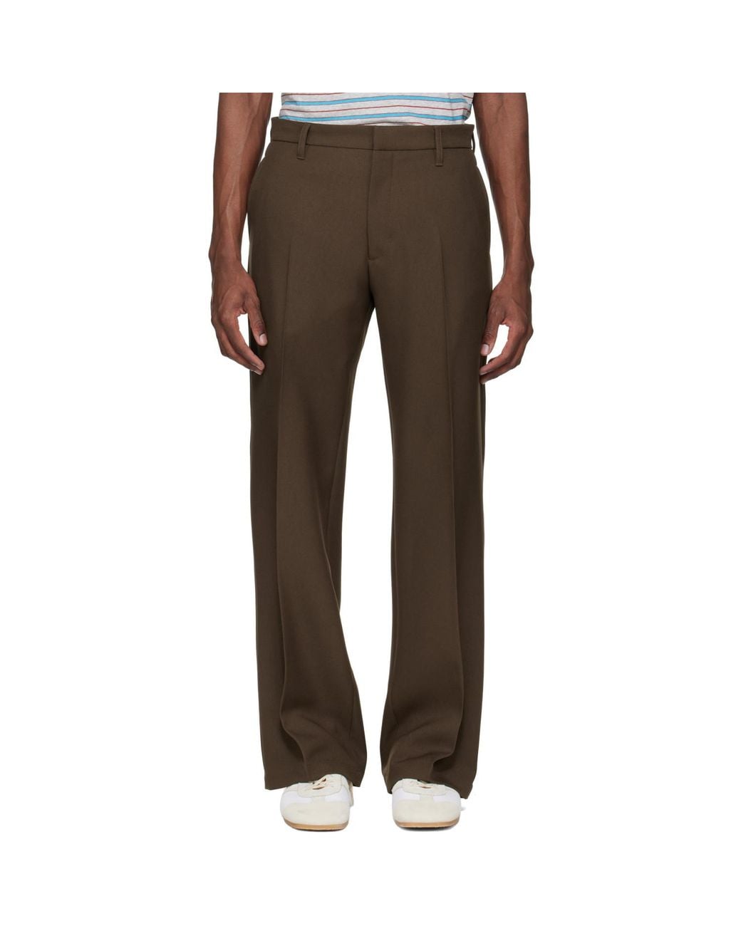 Stockholm Surfboard Club Brown Tailored Bootcut Trousers for men