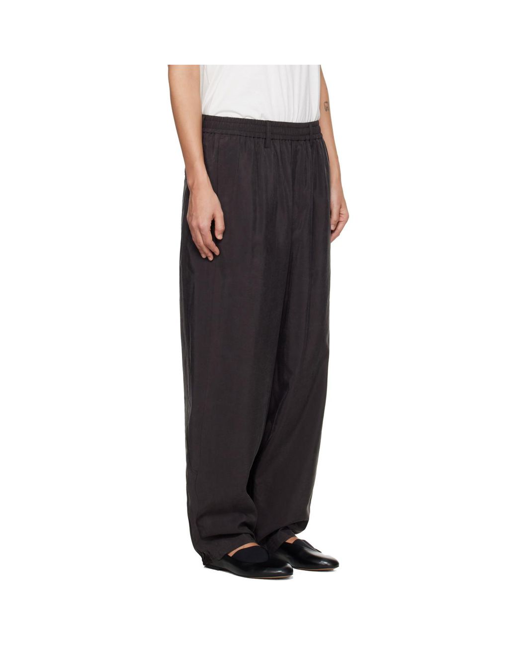 Ssstein Black Silk Nylon Track Trousers