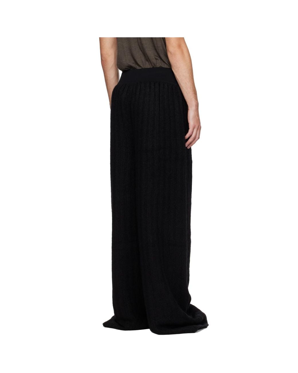 Rick Owens Black Tower Rib Lounge Pants for men