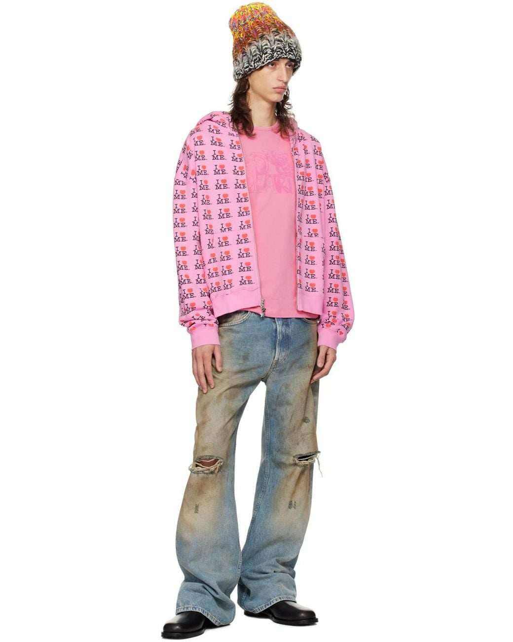 メンズ Ashley Williams I Heart Me Butterfly ジップフーディ レッド 