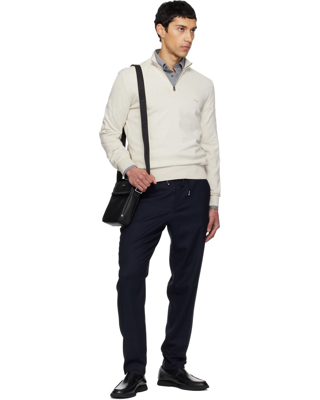 Boss Black Emed-Logo Leather Loafers for men