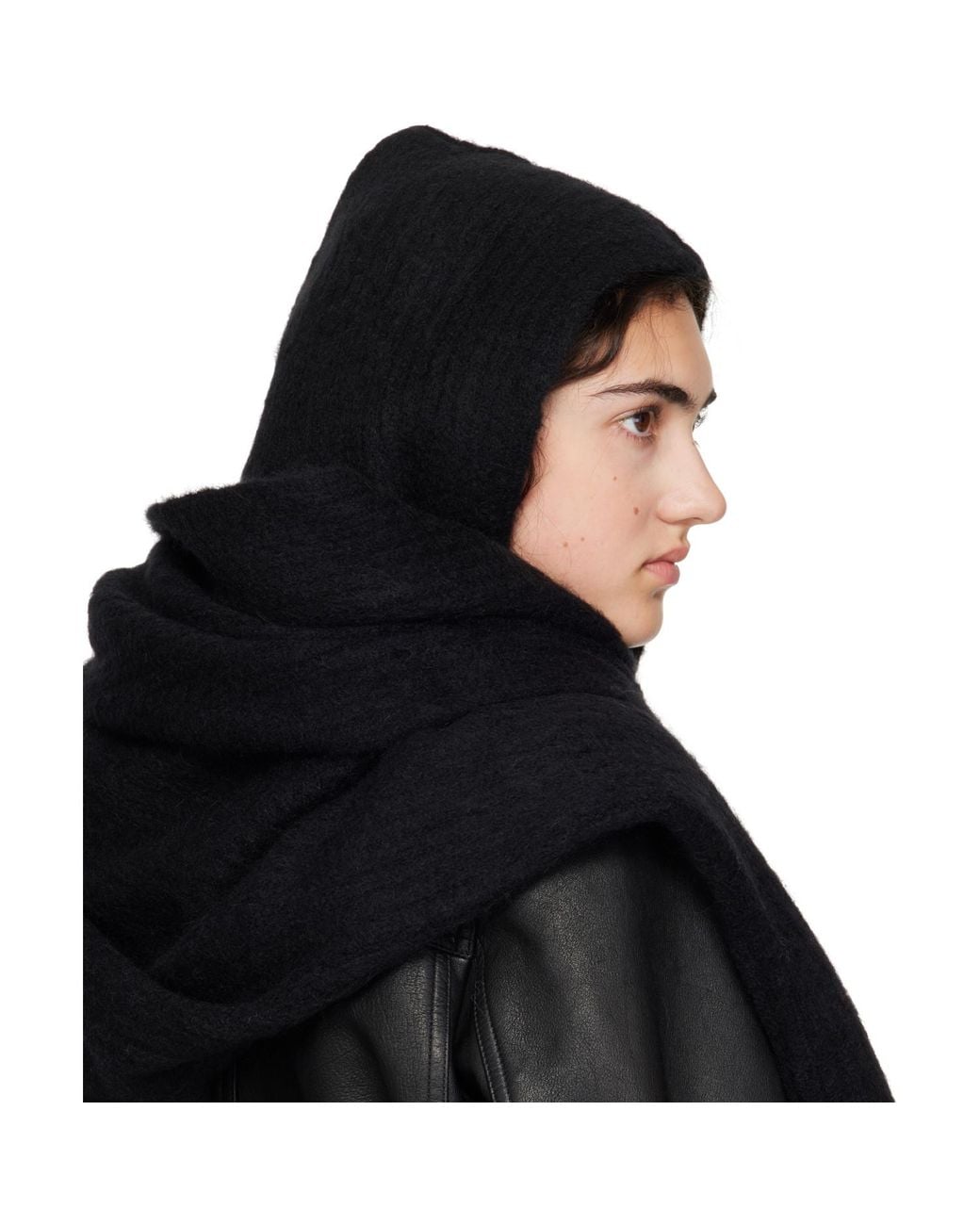Givenchy Black Hooded Alpaca Scarf