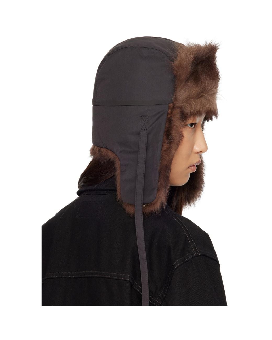 Lemaire Brown Fuzzy Chapka Hat