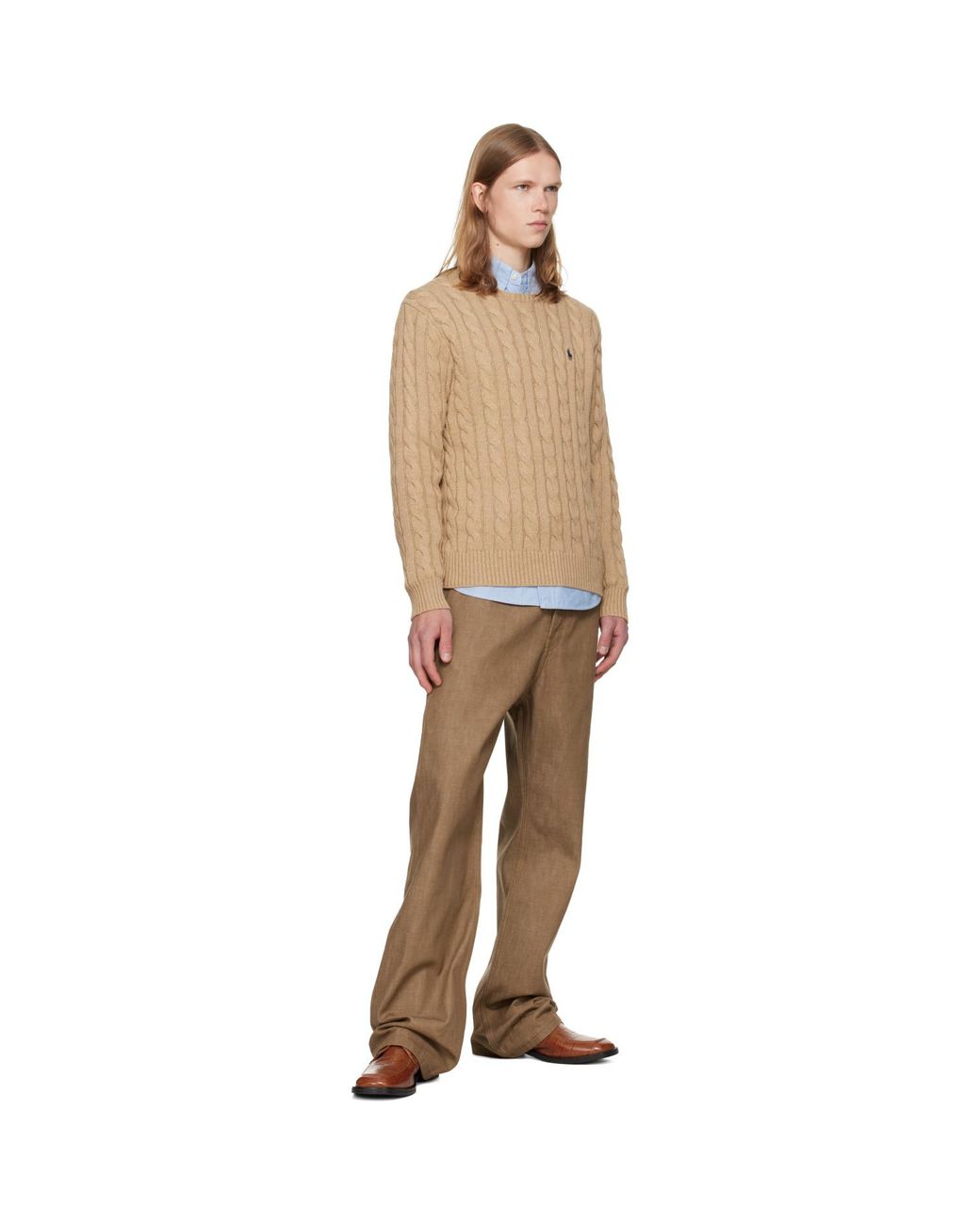 Polo Ralph Lauren Natural Cable-Knit Cotton Sweater for men