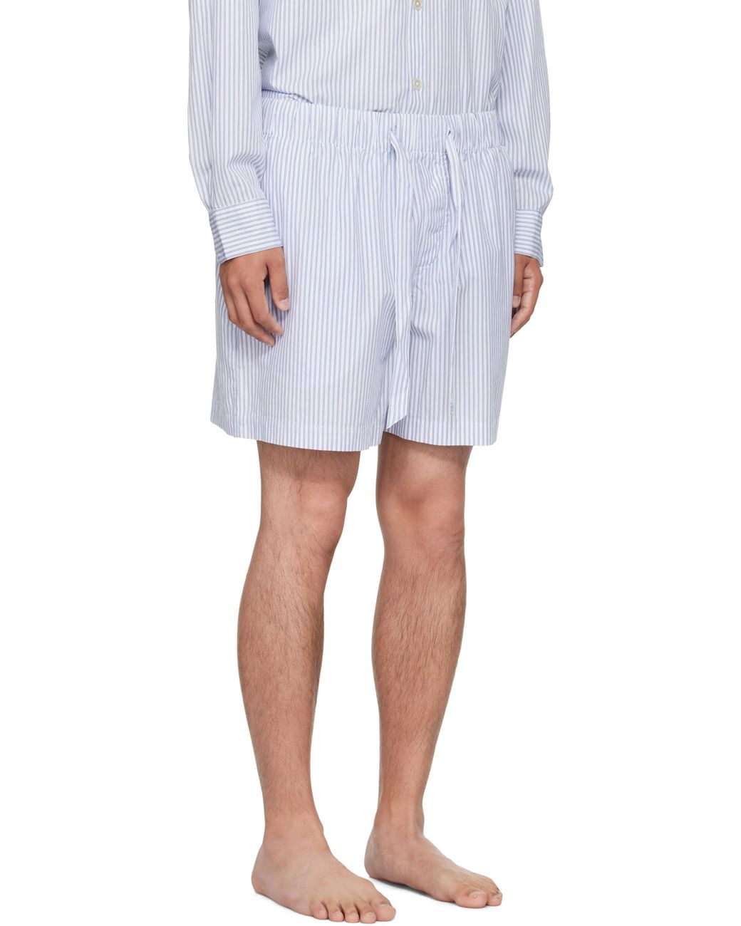 Tekla White Poplin Pyjama Shorts for men