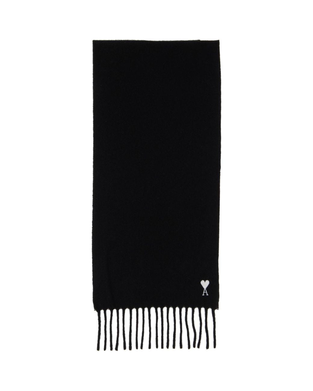 AMI Black Wool Ami De Coeur Scarf