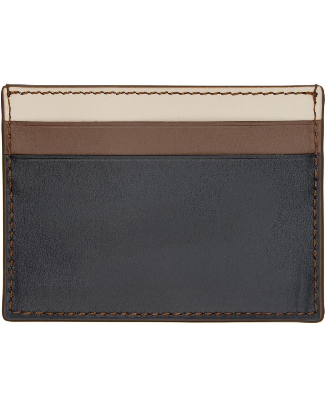 Lanvin Black 'Tricolor' Leather Card Holder for men