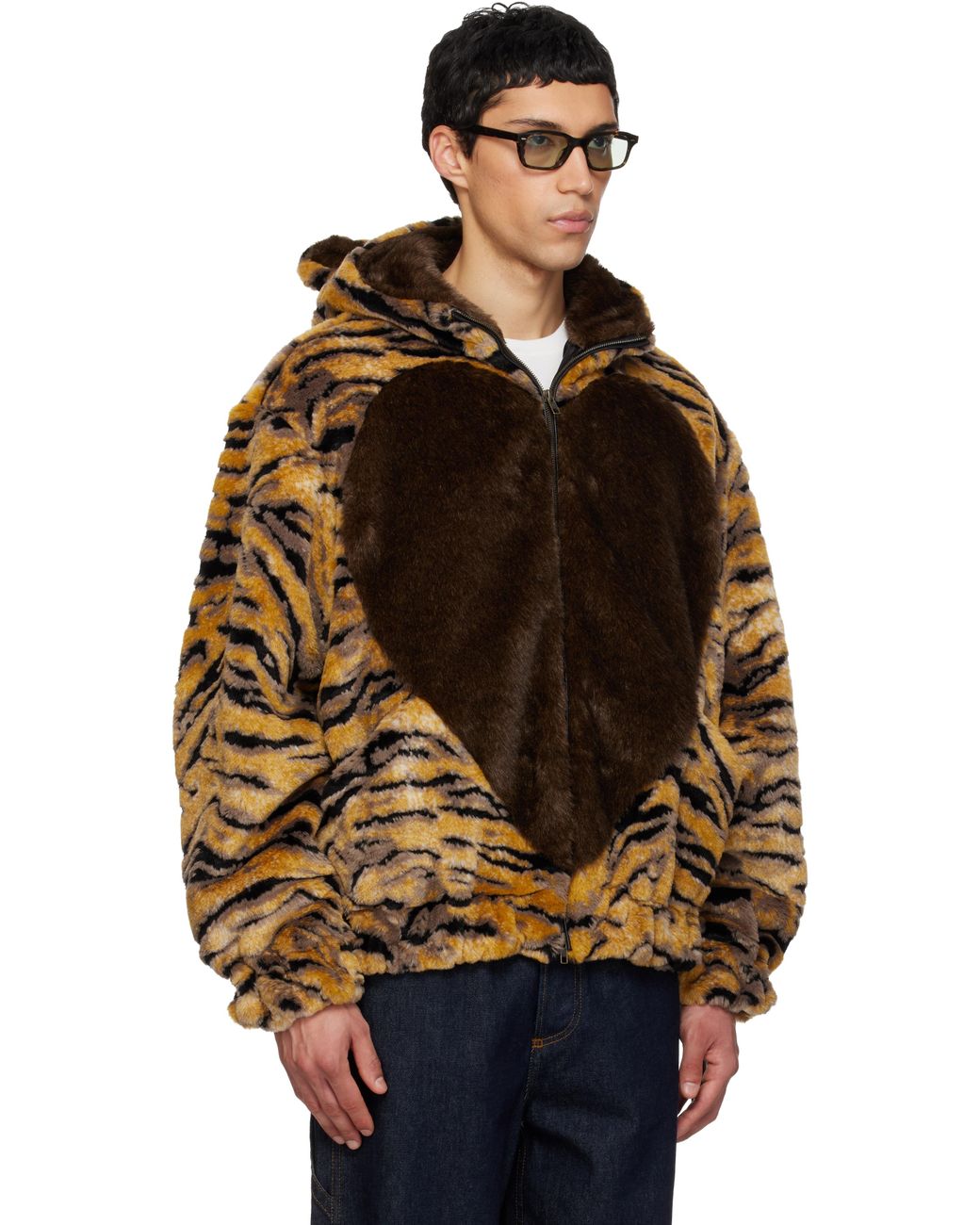 KENZO Multicolor Paris Tiger' Faux-Fur Jacket for men