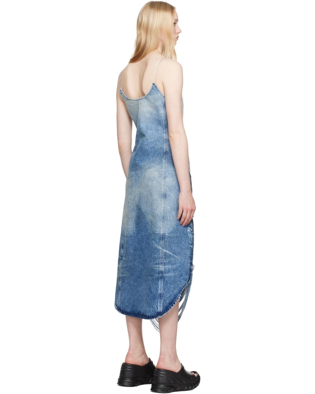 DIESEL De-Dra-Fsg Denim Midi Dress in Black | Lyst