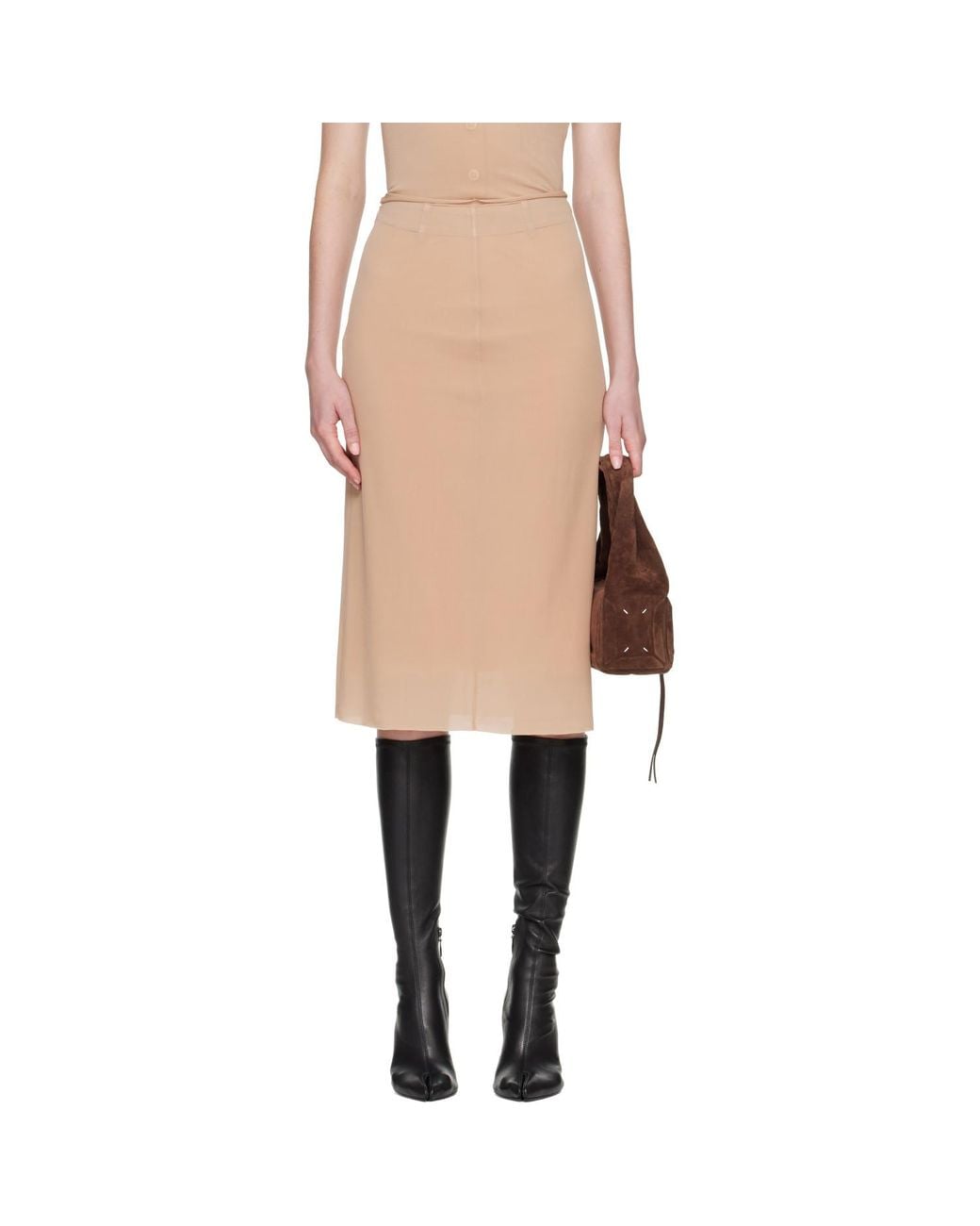 Maison Margiela Natural Fusion Jersey Midi Skirt