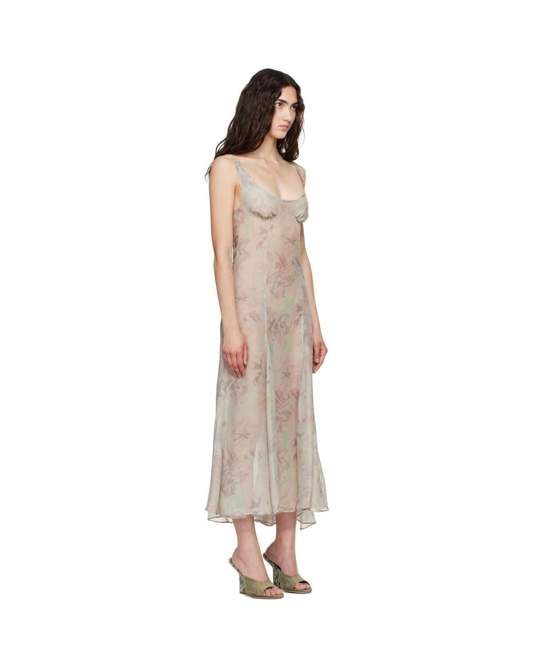 Collina Strada Natural Pamela Slip Midi Dress