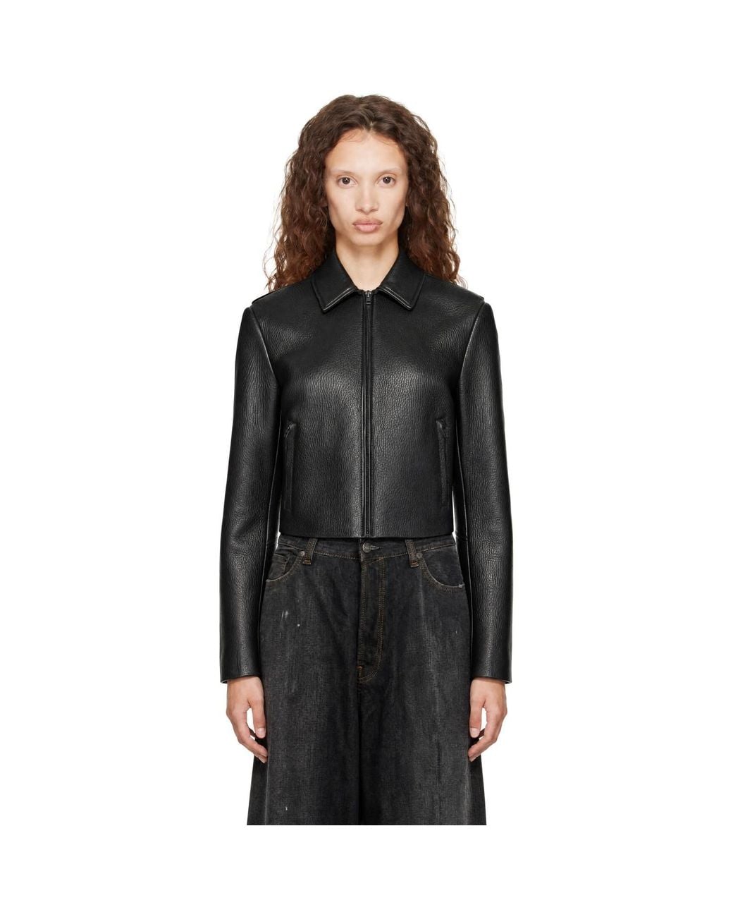 Acne Black Zip Leather Jacket