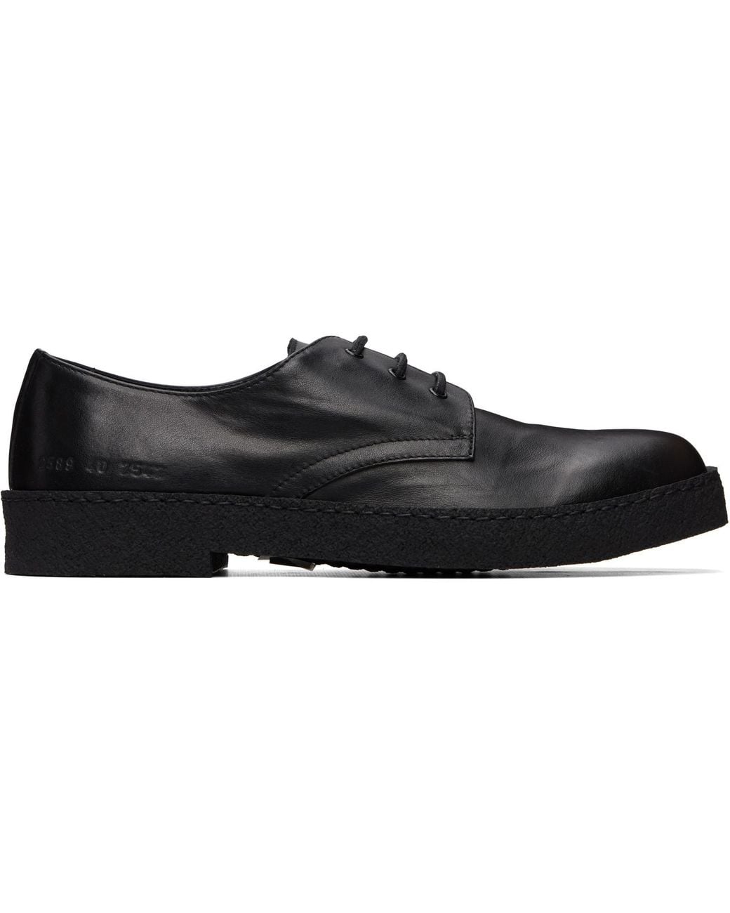 Common Projects Black Leather Rubber Sole Derbys for men