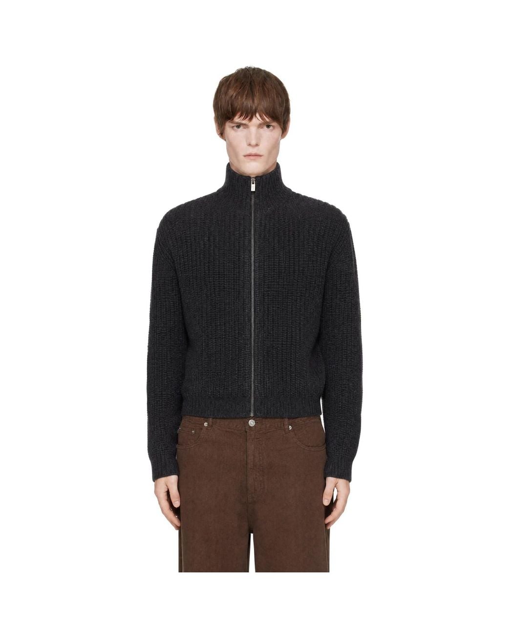LE17SEPTEMBRE Black Chunky Zip Cardigan for men