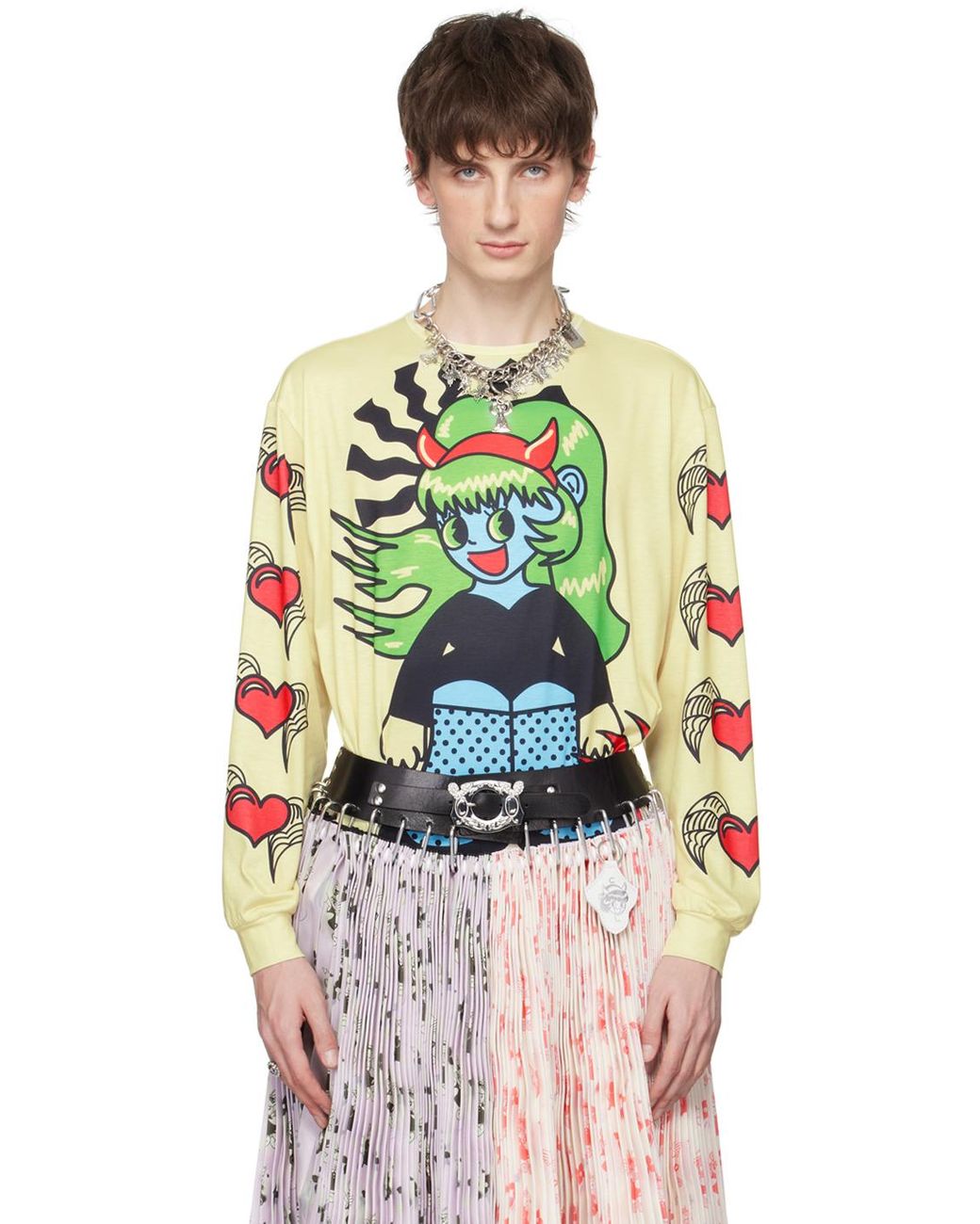 Chopova Lowena Off-White Lady In Love Long Sleeve T-Shirt In