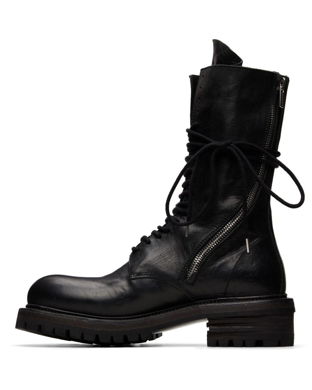 A Diciannoveventitre Black Luke High Biker Boots for men
