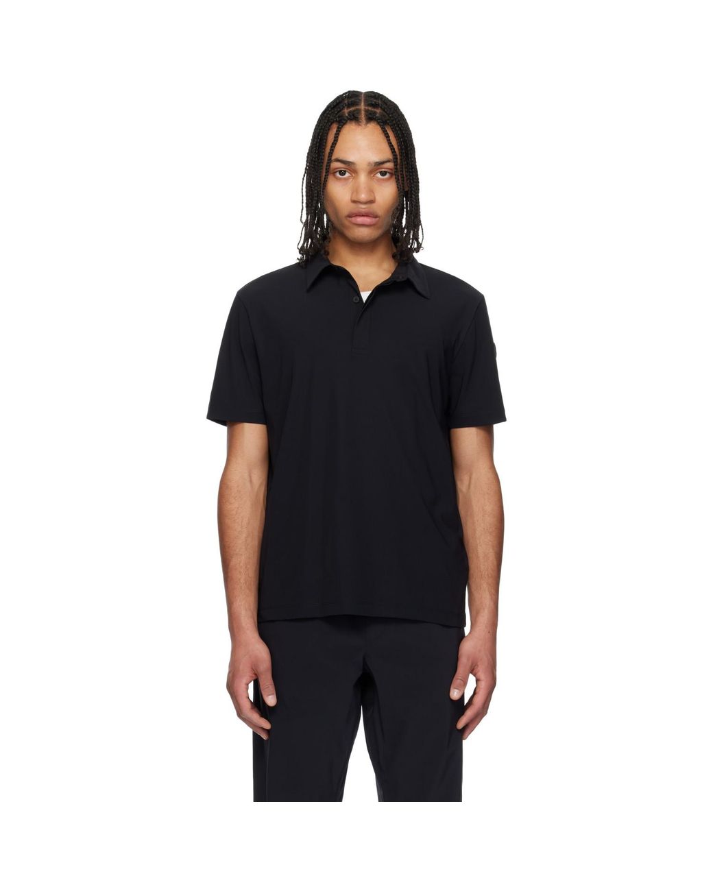 Moncler Black Logo Patch Polo for men