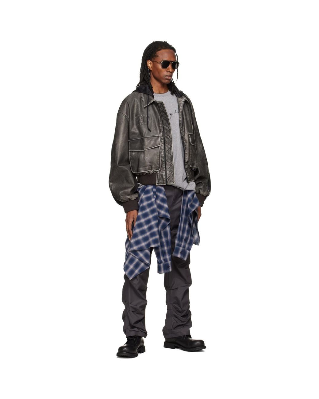 we11done Blue Shirt Wrapped Trousers for men