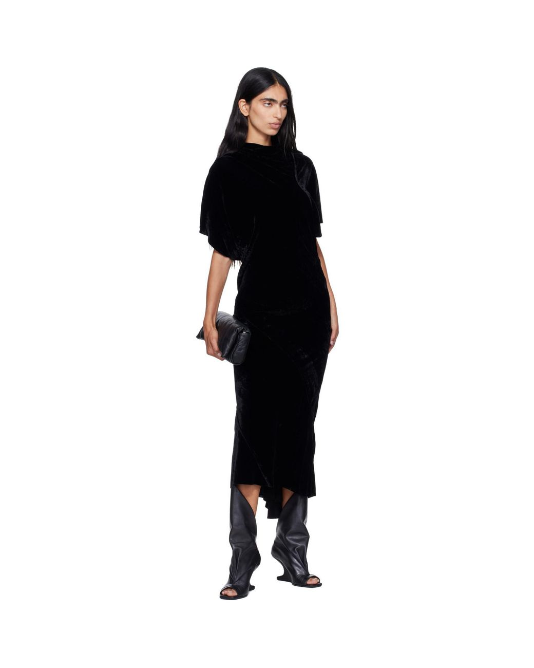 Rick Owens Black Tower Seb Midi Dress