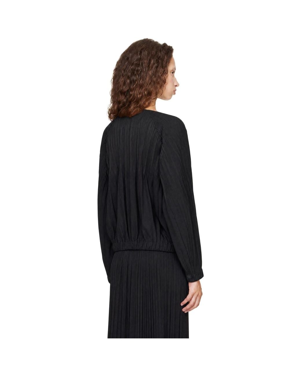 Pleats Please Issey Miyake Black Smooth Jacket