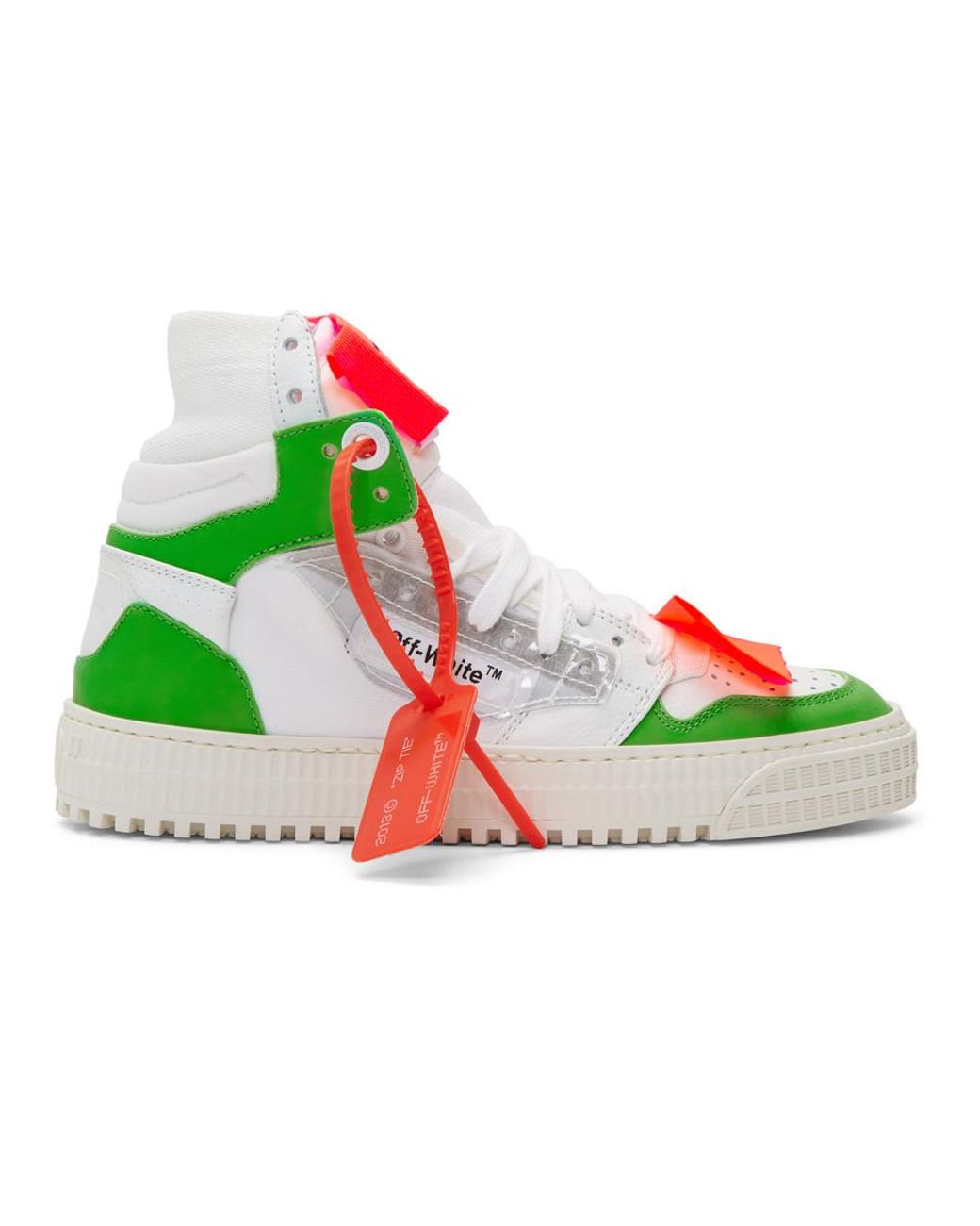 OFF-WHITE Sneakers Shoes Virgil Off-Court 3.0 High White Green Women Sz 36  NIB