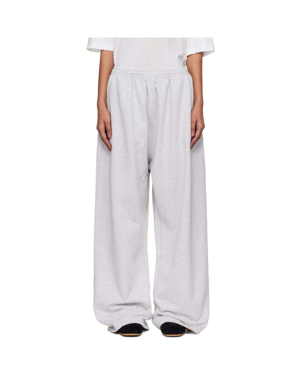 Acne White Fleece Logo Sweatpants