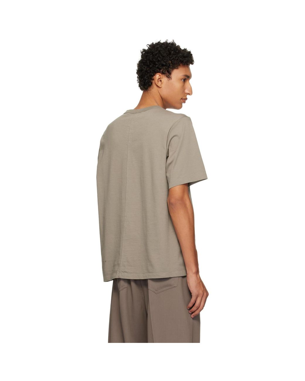 Rick Owens Gray Taupe Tower Brad T-Shirt for men