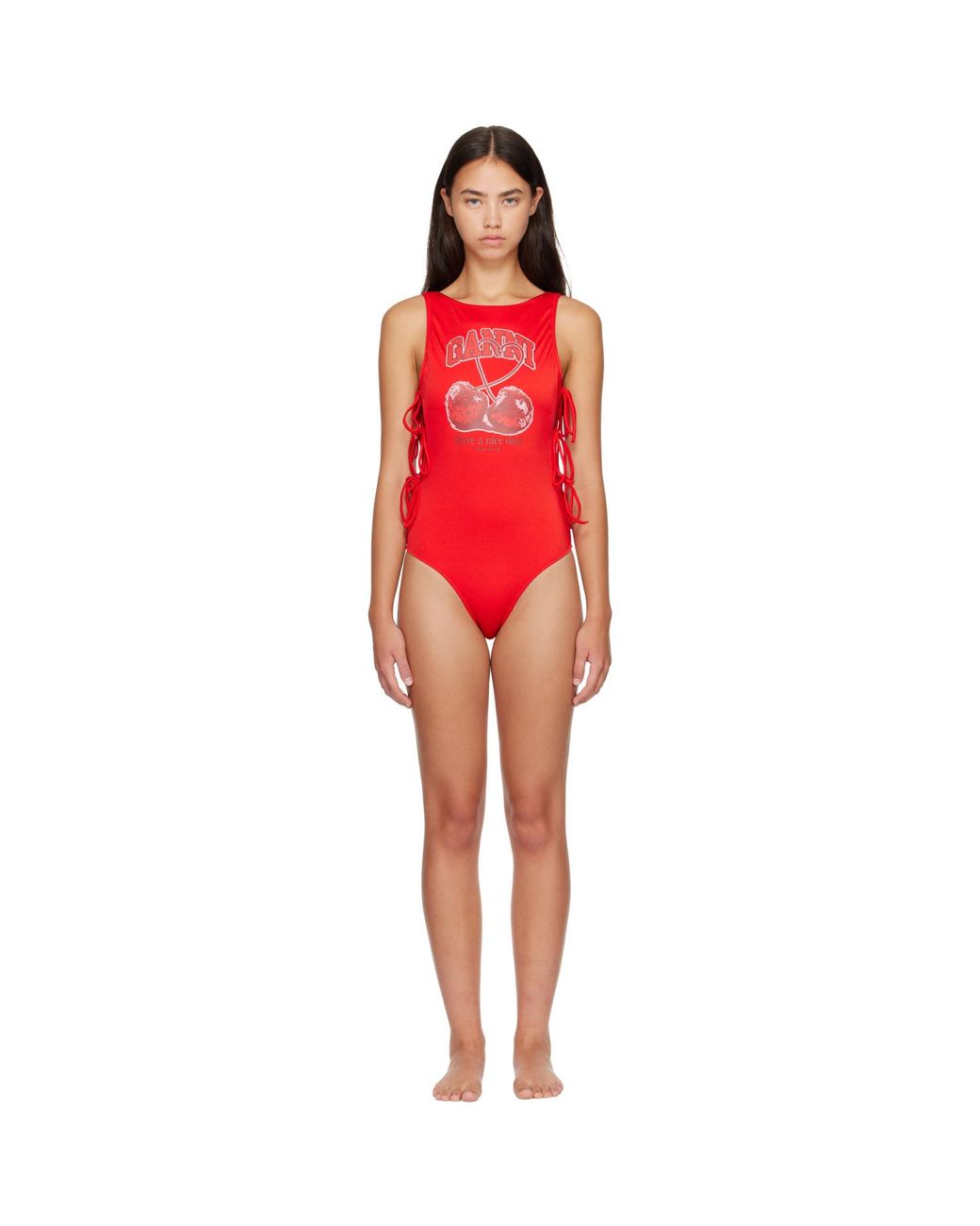 Ganni Red Cherry Swimsuit