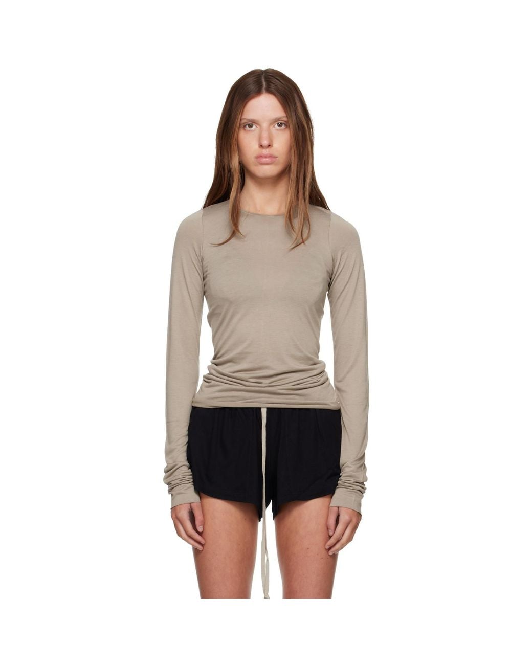 Rick Owens Gray Tower Basic Ls T-Shirt