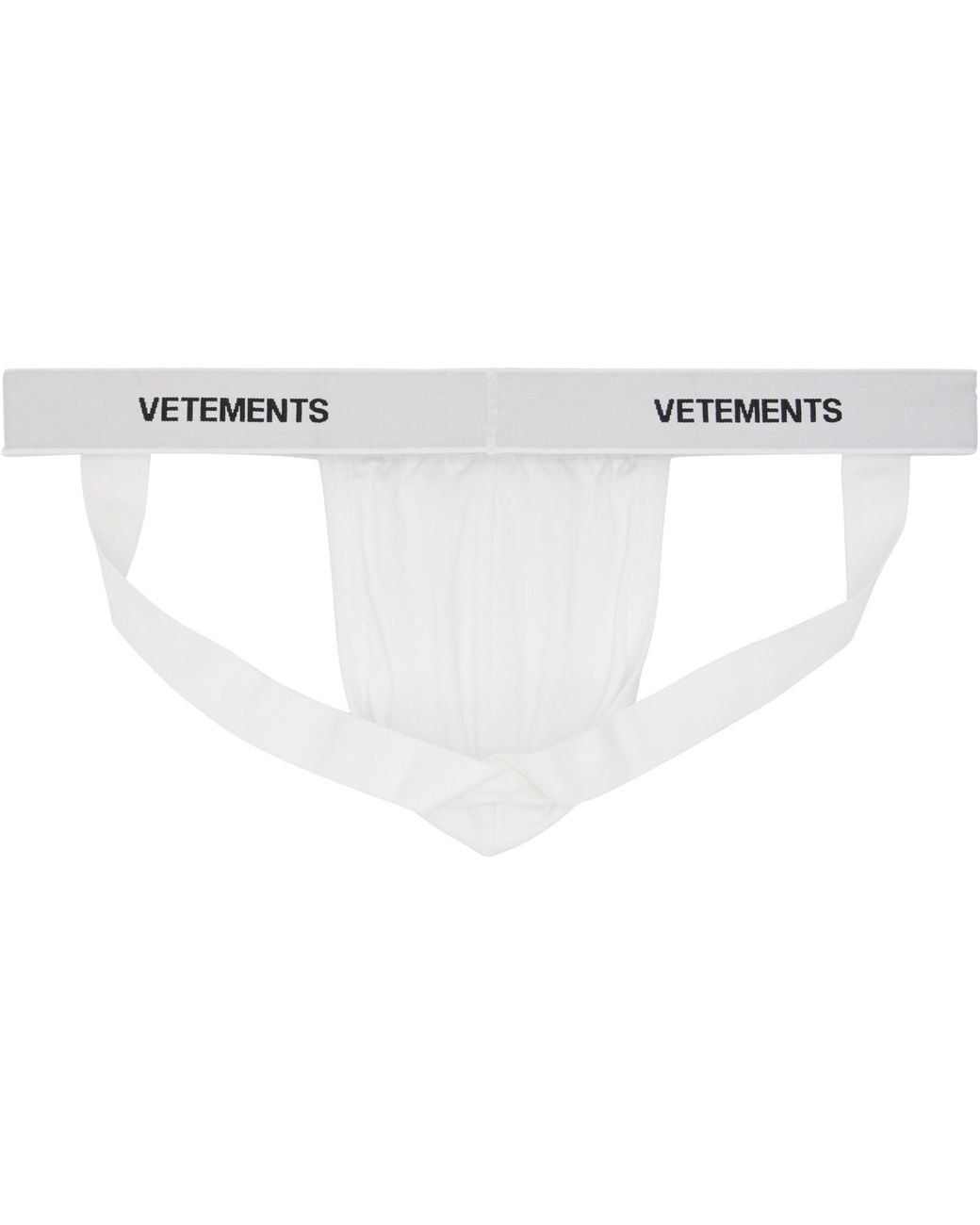 Vetements White Logo Jockstrap for men