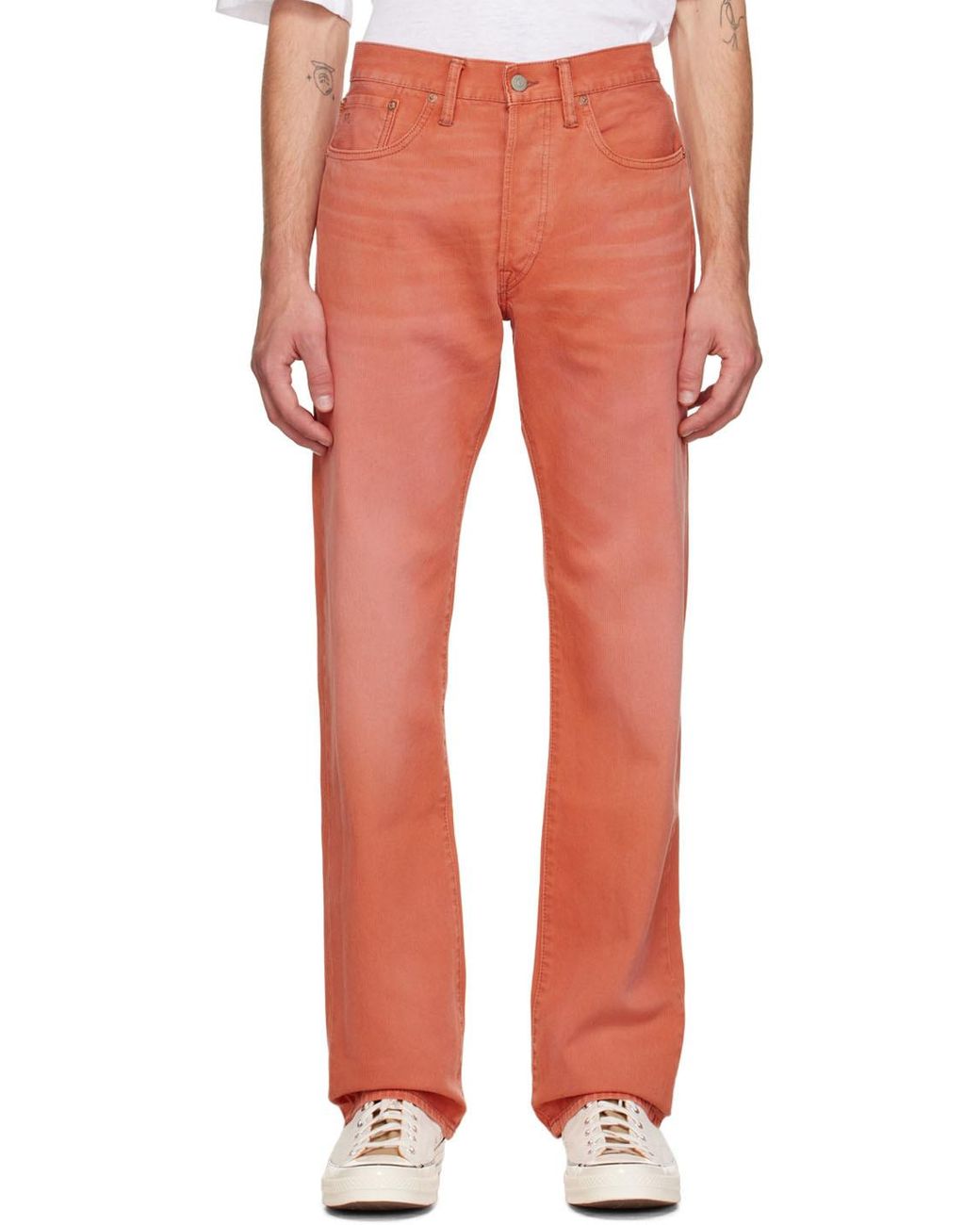 RRL Bedford Cord Trousers in Red for Men | Lyst