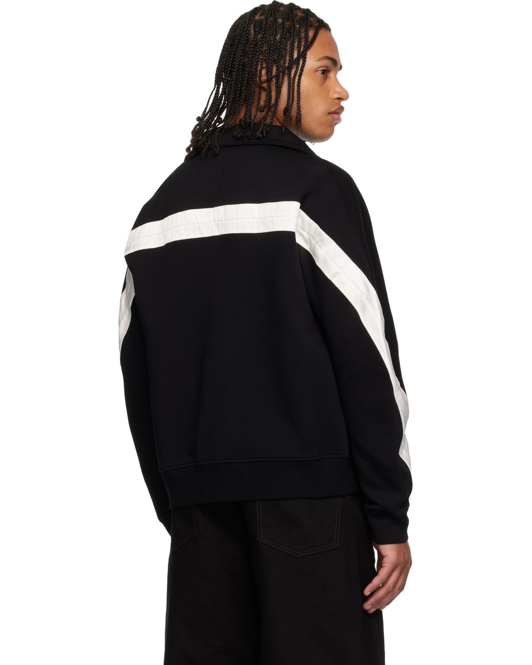 Givenchy Black Zipped Open Seam Contrast Sweatshirt for men