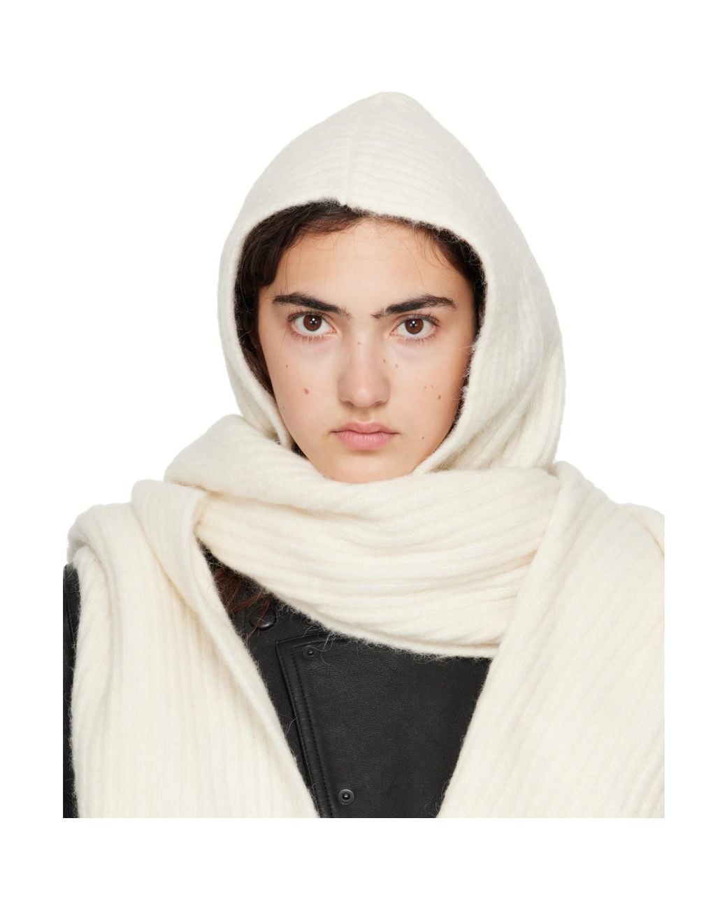 Givenchy Natural Off- Hooded Alpaca Scarf